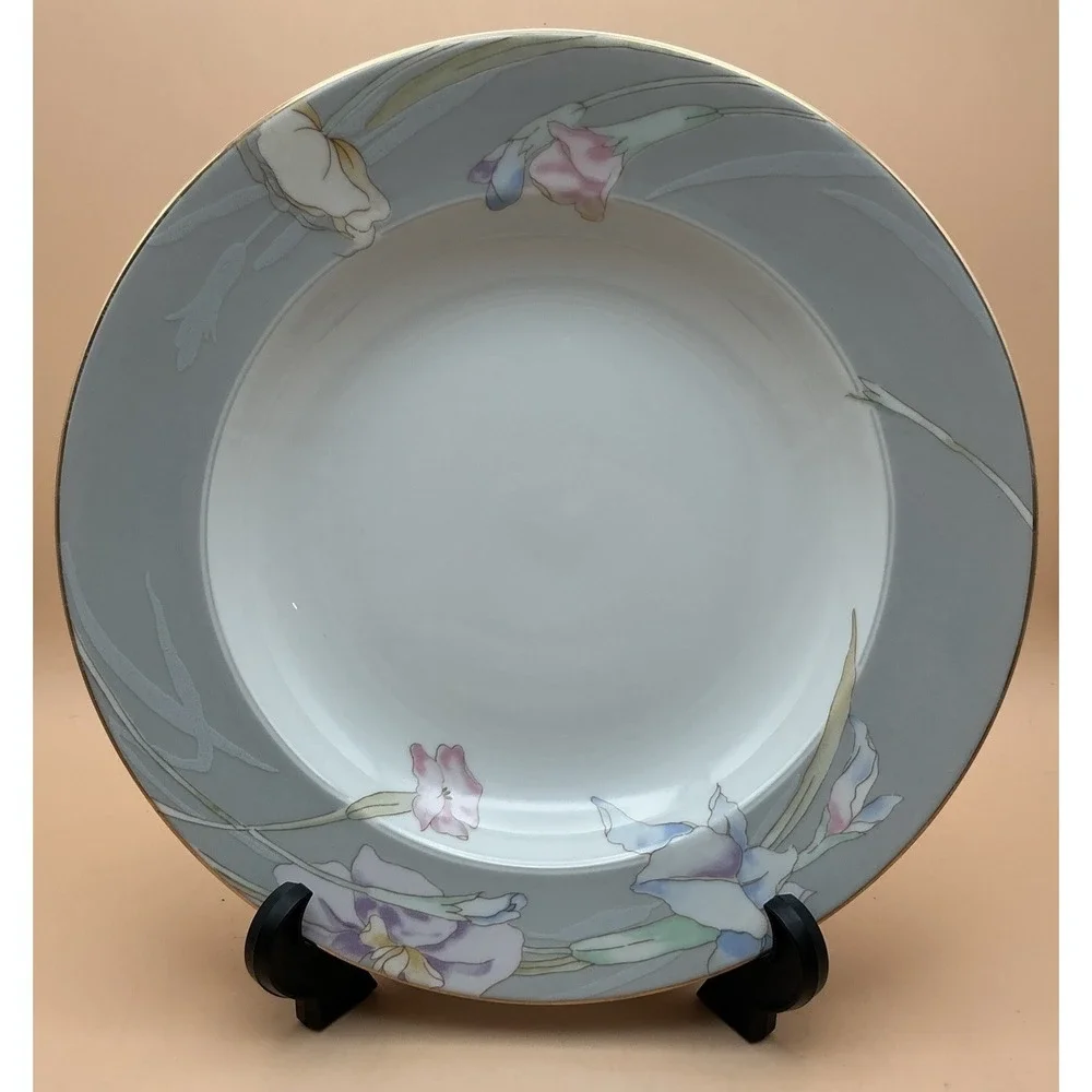 Mikasa Charisma Gray L9049 Rimmed Soup Bowl 8 3/8
